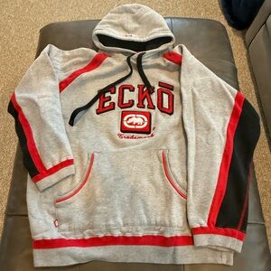 Vintage Ecko Unlimited Heather grey/black/red hoodie